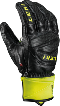 Gloves LEKI Worldcup Race Downhill S Black/Lime - 2022/23