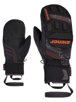 Gloves Ziener Lauron AS PR Mitten Junior Glove Black Orange Pop Print - 2023/24