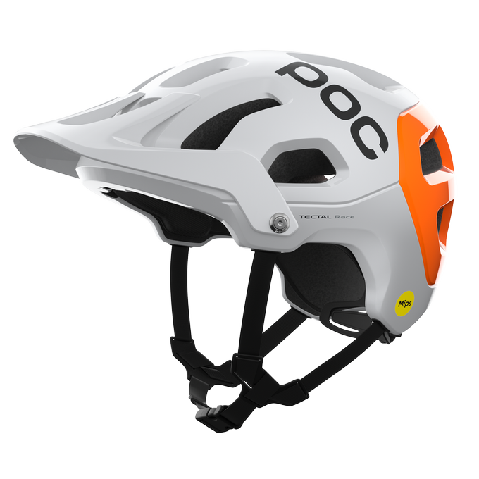 Bicycle helmet POC Tectal Race MIPS NFC Hydrogen White/Fluorescent Orange AVIP