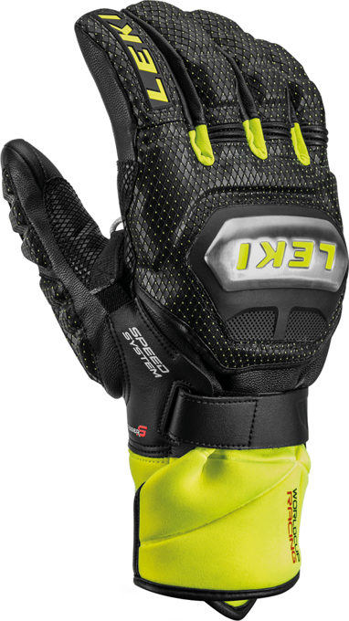 Gloves LEKI Worldcup Race Ti S Speed System Black/Lime - 2022/23