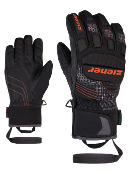 Handschuhe Ziener Luro AS PR Junior Glove Junior Black Orange Pop Print - 2023/24