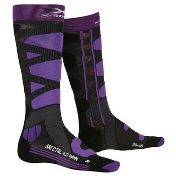 Skisocken X-Socks Ski Control 4.0 Women Charcoal Melange/Purple - 2023/24