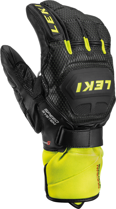 Handschuhe LEKI Worldcup Race Flex S Speed System Black/Lime - 2022/23