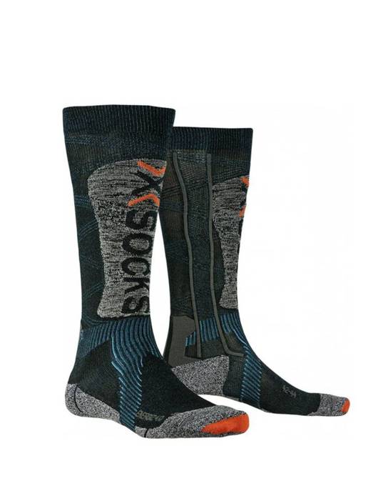 Socken X-SOCKS Ski Energizer LT 4.0 Petrol/Stone Grey Melange - 2022/23