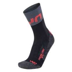 Cycling Socks UYN Man Cycling Light Socks Black/Grey/Hibiscus
