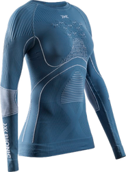 Thermal underwear X-bionic Energy Accumulator 4.0 Shirt LG SL Wmn Mineral Blue/Arctic White - 2024/25