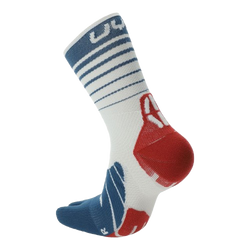 Outdoor Socken UYN Man Runner's Five Socks White/Blue Poseidon/Red