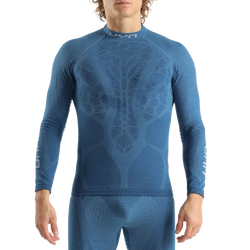 Thermal underwear UYN Man Elevatyon Biomorph UW Shirt Long SL Turtle New Neck Blue Atoll - 2025/26