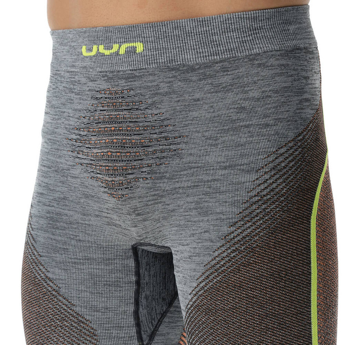 Thermounterwäsche UYN Man Ambityon UW Pants Long Black Melange/Atlantic/Orange Shiny - 2023/24