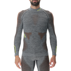 Thermal underwear UYN Man Ambityon UW Shirt LG_SL Melange Turtleneck Black Melange/Orange/Yellow - 2023/24